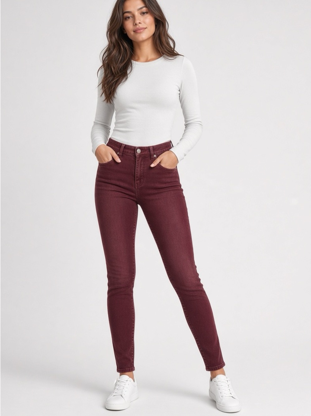 Calvin Klein Jeans Ankle Skinny Burgundy Pants Women’s Size 8